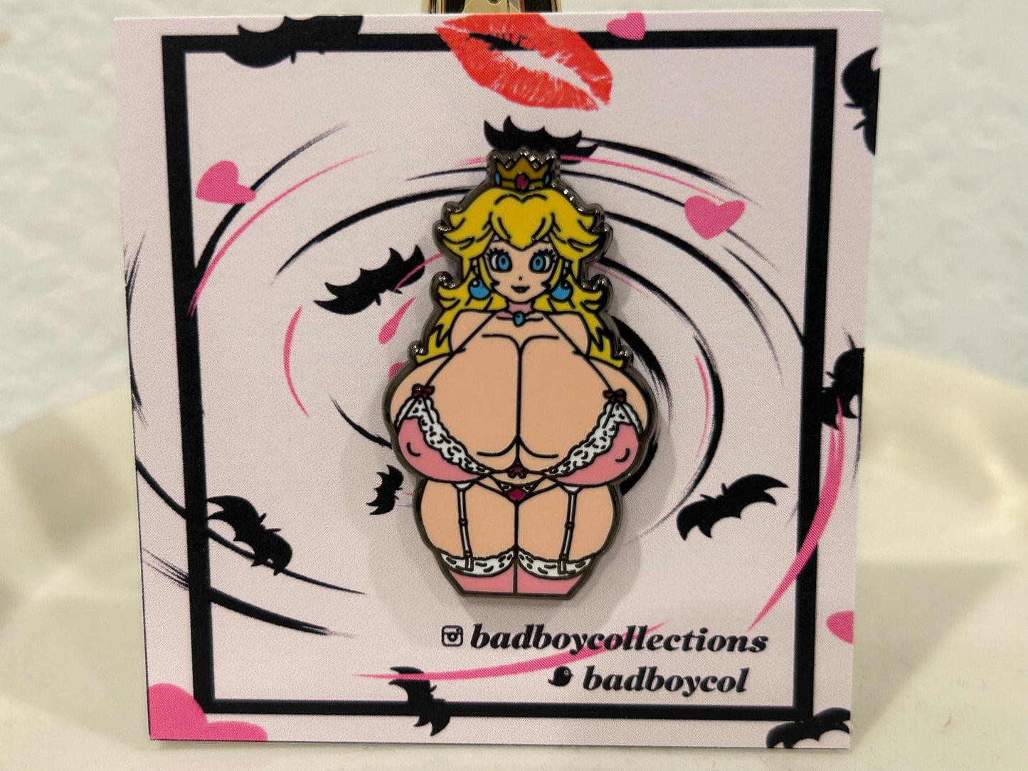 Princess Girl Enamel Pin | Peach Hard Enamel Pin | Princess Girl Pin