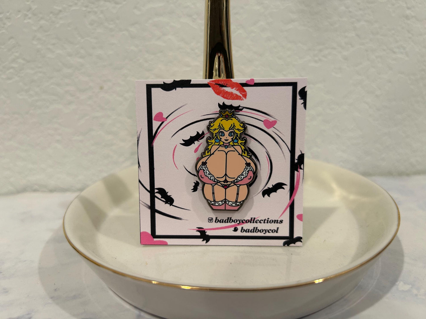Princess Girl Enamel Pin | Peach Hard Enamel Pin | Princess Girl Pin
