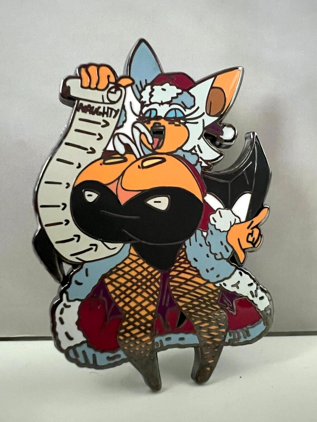 Naughty Bat Girl Gothic Christmas Hard Enamel Pin