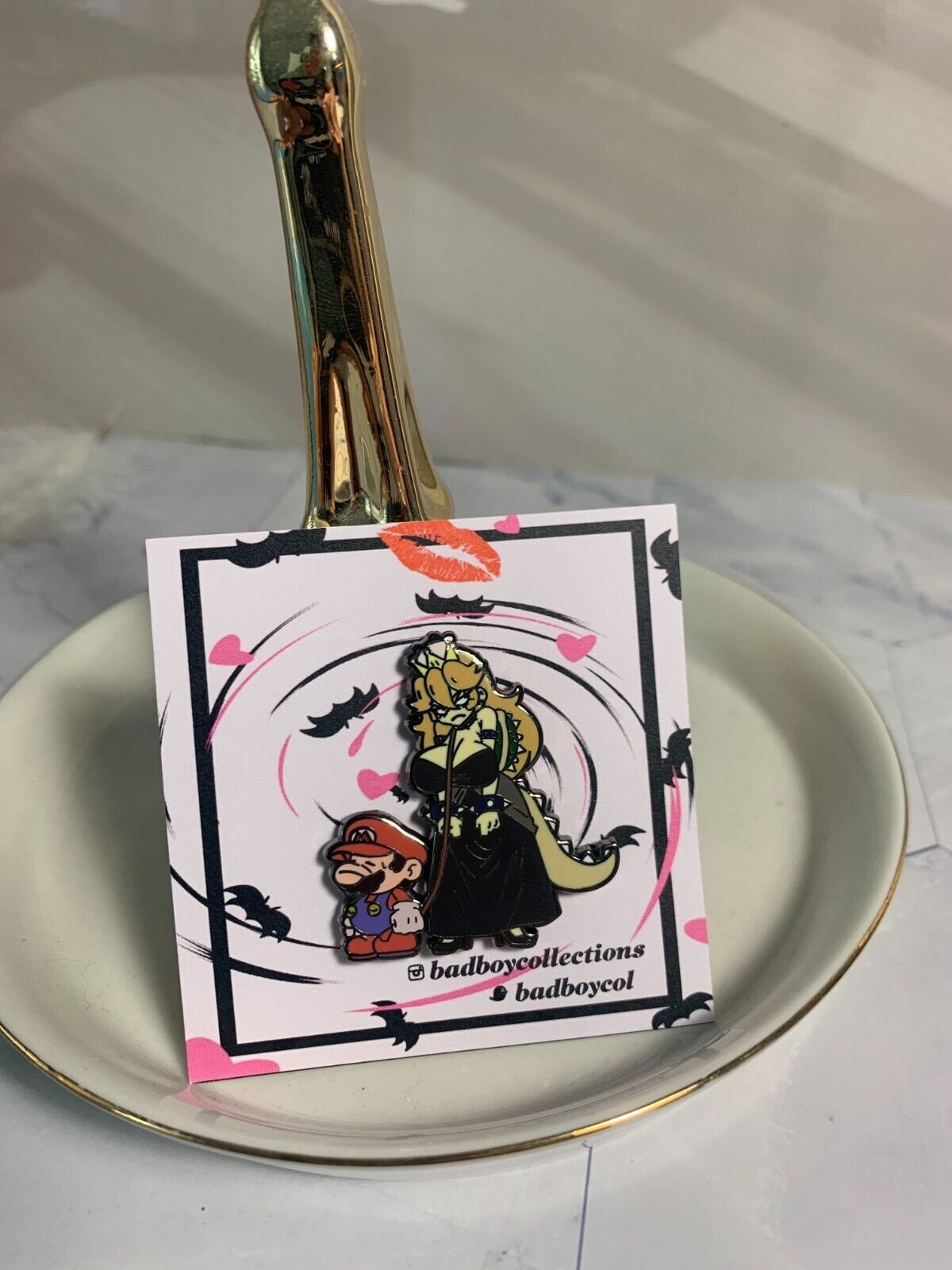 Mario & Bowser Cute Hard Enamel Pins – Nintendo-Inspired Collectible Set