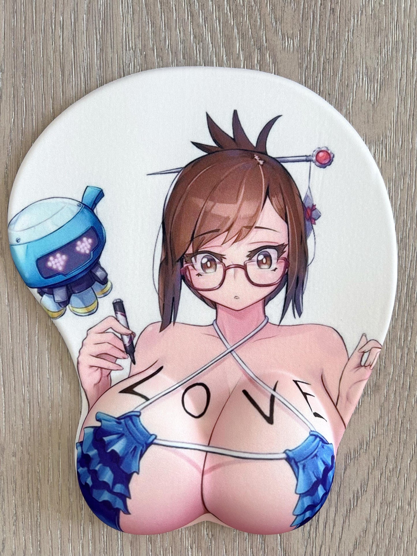 Original Mei Anime girl 3D Booty Mousepad with Wrist Rest