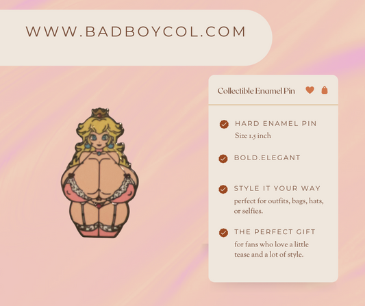 Princess Girl Enamel Pin | Peach Hard Enamel Pin | Princess Girl Pin